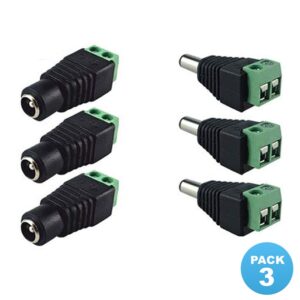 3 Pairs 5.5mm x 2.1mm DC Power Connector Male Female Screw Terminal [PZA2]