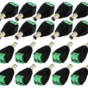 10 Pairs 5.5 x 2.1mm DC Female + DC Male Plug DC Jack Power Connecto [PZA3]