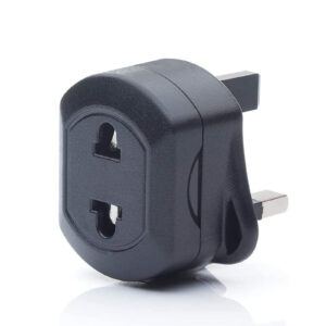 EU 2 Pin To UK 3 Pin Fused Adaptor Plug Black For Shaver/Toothbrush [PA11]